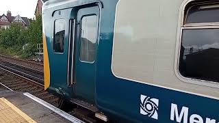 507001 Merseyrail electric class 507 unit departs Birkdale for Liverpool [upl. by Antonino]