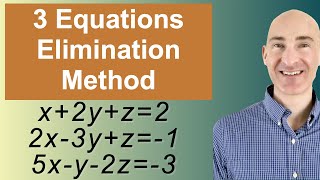 Solving Systems of 3 Equations Elimination [upl. by Alley279]